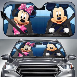 Mikey And Minnie Love Cutes Cartoon Car Auto Sun Shade