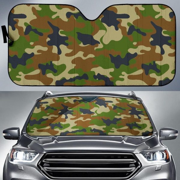 Military Green Camouflage Car Auto Sun Shade