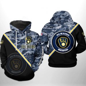 Milwaukee Brewers MLB Camo Team 3D Printed Hoodie/Zipper Hoodie