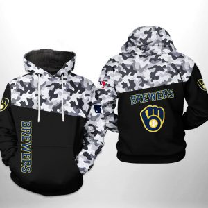 Milwaukee Brewers MLB Camo Veteran 3D Printed Hoodie/Zipper Hoodie