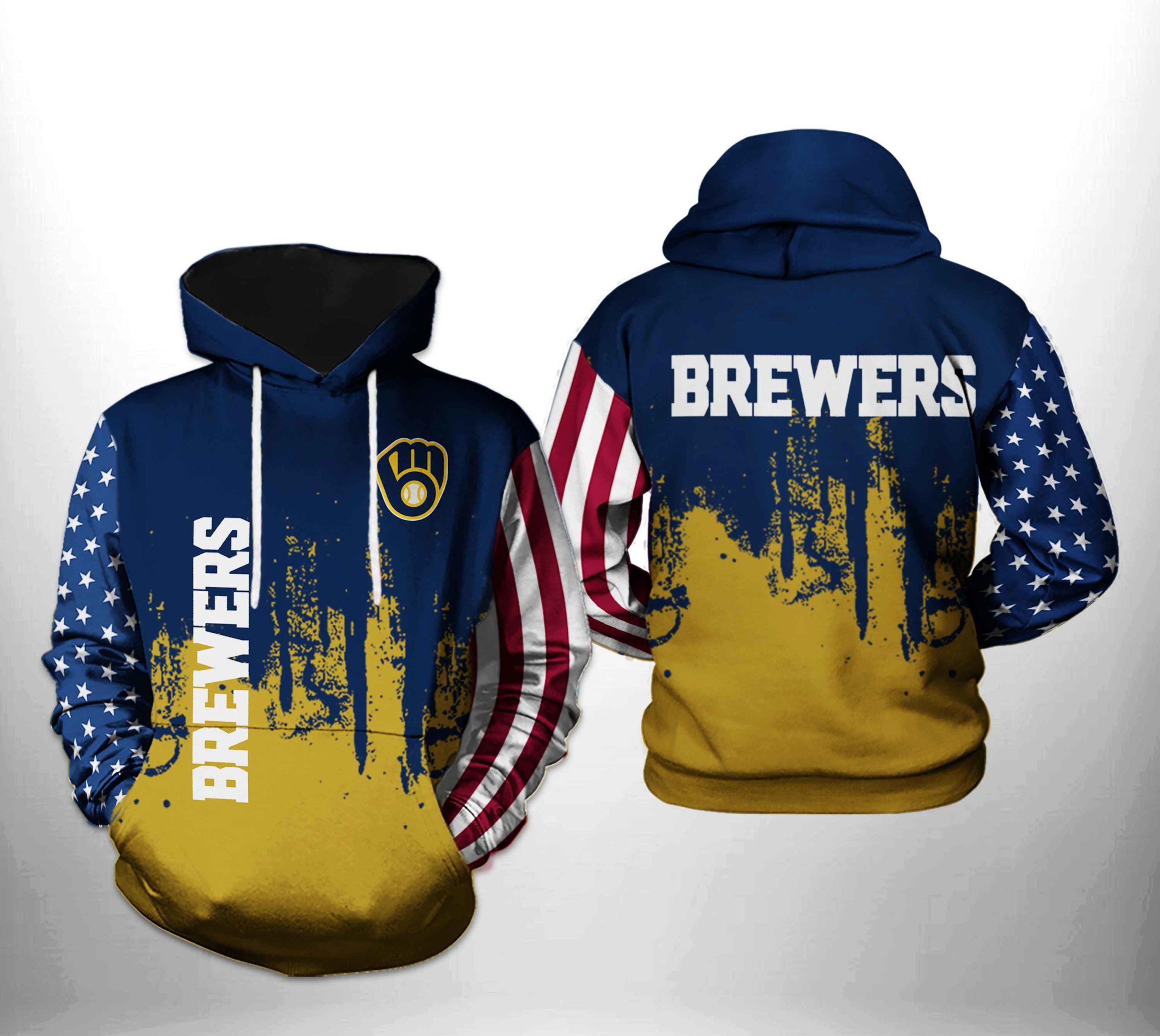 Milwaukee Brewers MLB Team US 3D Printed Hoodie/Zipper Hoodie Milwaukee Brewers MLB Team US 3D Printed Hoodie/Zipper Hoodie