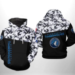 Minnesota Timberwolves NBA Camo Veteran Team 3D Printed Hoodie/Zipper Hoodie
