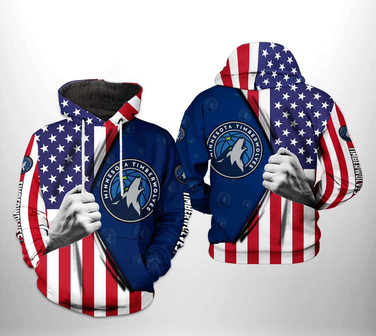 Minnesota Timberwolves NBA US Flag Team 3D Printed Hoodie/Zipper Hoodie Minnesota Timberwolves NBA US Flag Team 3D Printed Hoodie/Zipper Hoodie