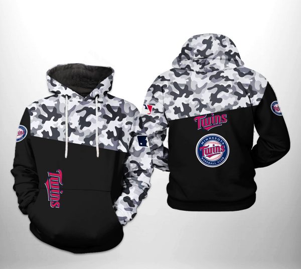 Minnesota Twins MLB Camo Veteran 3D Printed Hoodie/Zipper Hoodie