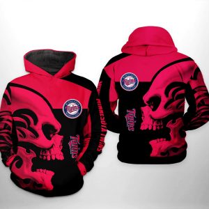 Minnesota Twins MLB Skull 3D Printed Hoodie/Zipper Hoodie