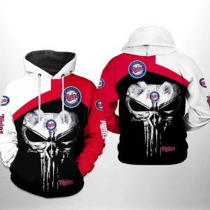 Minnesota Twins MLB Skull Punisher 3D Printed Hoodie/Zipper Hoodie