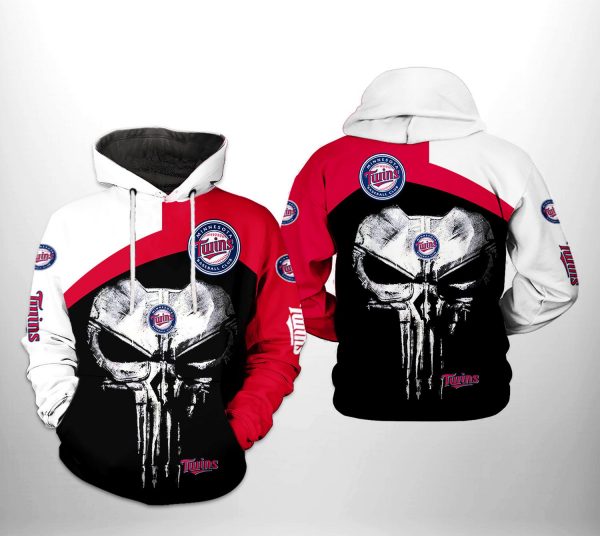 Minnesota Twins MLB Skull Punisher 3D Printed Hoodie/Zipper Hoodie