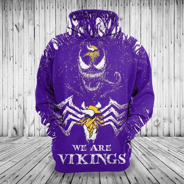 Minnesota Vikings 3D Printed Hoodie/Zipper Hoodie