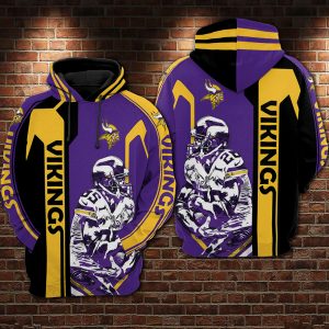 Minnesota Vikings 3D Printed Hoodie/Zipper Hoodie