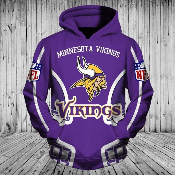 Minnesota Vikings 3D Printed Hoodie/Zipper Hoodie