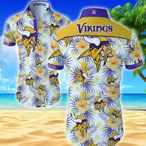 Minnesota Vikings Coconut Tree Hawaiian Shirt Summer Button Up