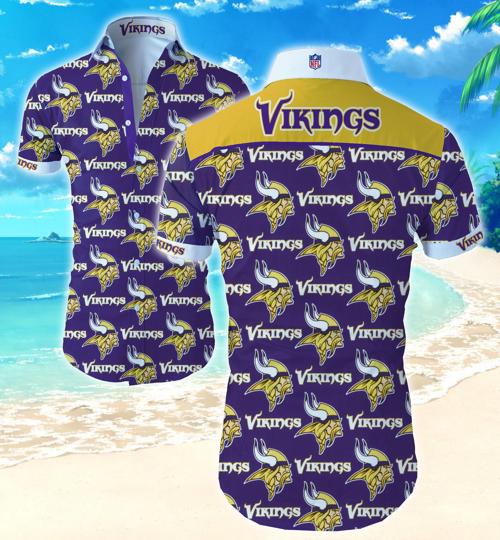 Minnesota Vikings Coconut Tree Hawaiian Shirt Summer Button Up