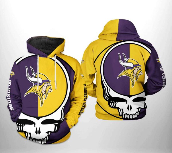 Minnesota Vikings NFL Grateful Dead 3D Printed Hoodie/Zipper Hoodie