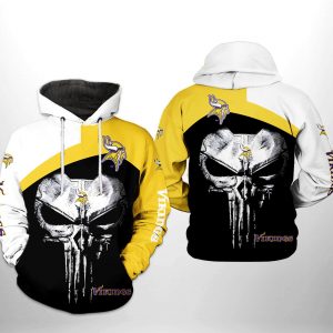 Minnesota Vikings NFL Skull Punisher Team 3D Printed Hoodie/Zipper Hoodie