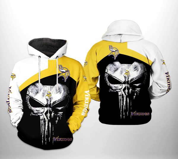 Minnesota Vikings NFL Skull Punisher Team 3D Printed Hoodie/Zipper Hoodie