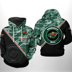 Minnesota Wild NHL Camo Team 3D Printed Hoodie/Zipper Hoodie