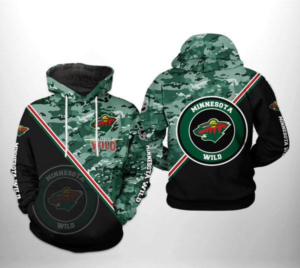 Minnesota Wild NHL Camo Team 3D Printed Hoodie/Zipper Hoodie