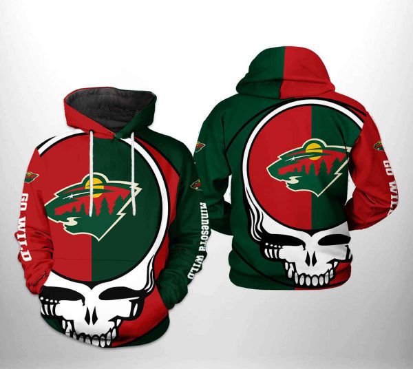 Minnesota Wild NHL Grateful Dead 3D Printed Hoodie/Zipper Hoodie (Copy)