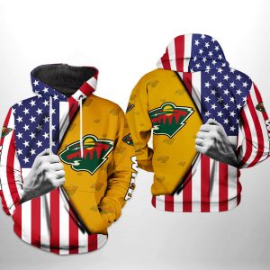 Minnesota Wild NHL US FLag 3D Printed Hoodie/Zipper Hoodie