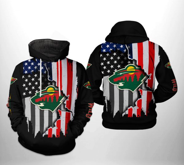 Minnesota Wild NHL US FLag Team 3D Printed Hoodie/Zipper Hoodie