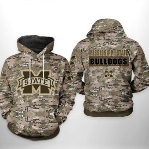 Mississippi State Bulldogs NCAA Camo Veteran 3D Printed Hoodie/Zipper Hoodie