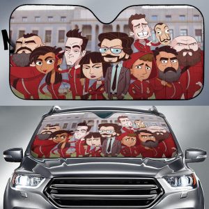 Money Heist Team Art Car Auto Sun Shade