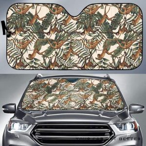Monkey Tropical Leaves Car Auto Sun Shade