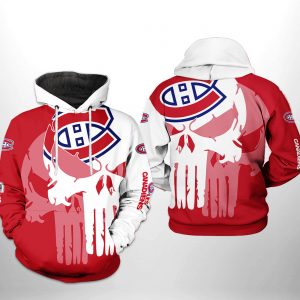 Montr?al Canadiens NHL Team Skull 3D Printed Hoodie/Zipper Hoodie