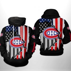 Montr?al Canadiens NHL US FLag Team 3D Printed Hoodie/Zipper Hoodie