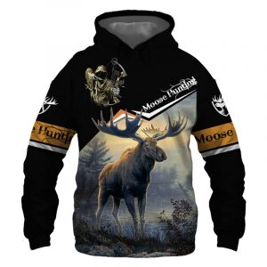 Moose Hunting Black 3D Printed Hoodie/Zipper Hoodie