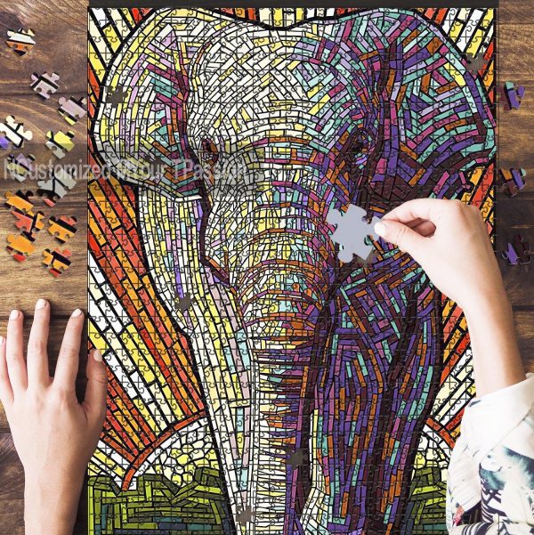 Mosaic Elephant Jigsaw Puzzle Set