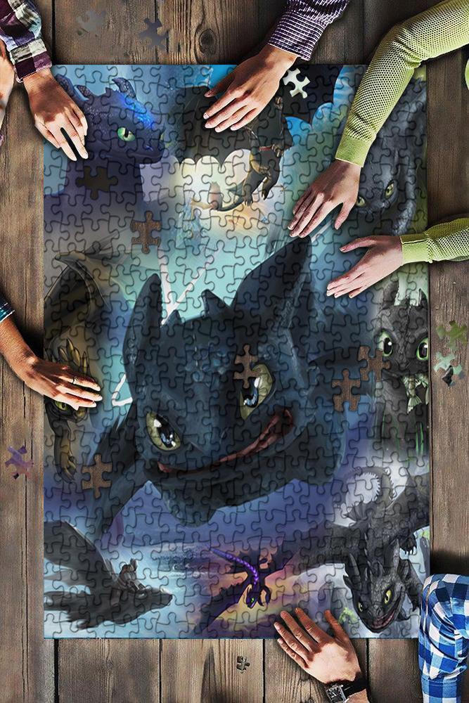 Movie Cartoon How To Train Your Dragon, Toothless Jigsaw Puzzle Set Movie Cartoon How To Train Your Dragon, Toothless Jigsaw Puzzle Set