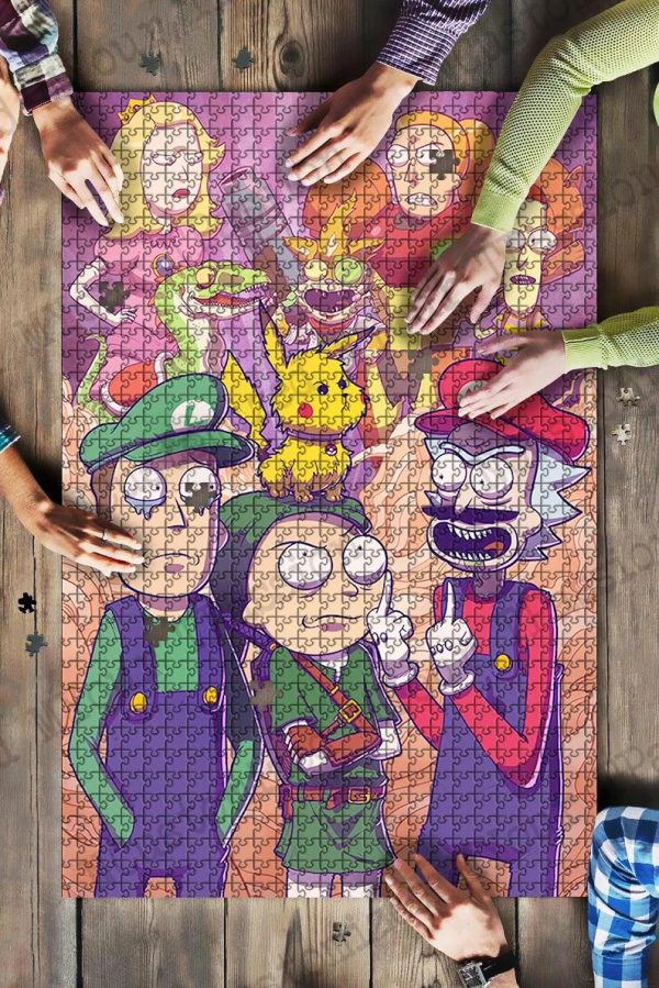 Movie Cartoon Rick And Morty Jigsaw Puzzle Set