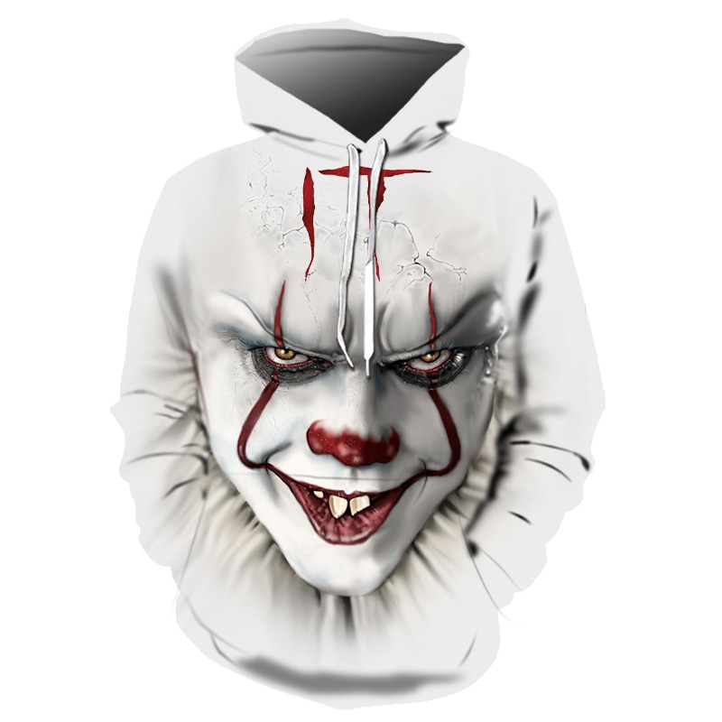 Movie It Pennywise Clown Stephen King 3D Printed Hoodie/Zipper Hoodie Movie It Pennywise Clown Stephen King 3D Printed Hoodie/Zipper Hoodie