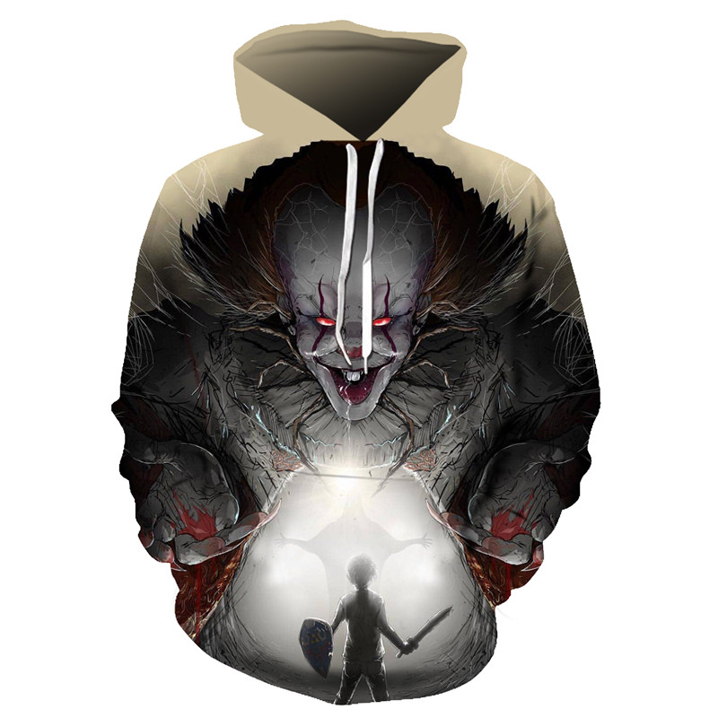 Movie It Pennywise Clown Stephen King 3D Printed Hoodie/Zipper Hoodie Movie It Pennywise Clown Stephen King 3D Printed Hoodie/Zipper Hoodie