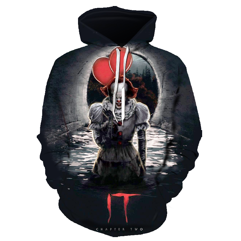 Movie It Pennywise Clown Stephen King 3D Printed Hoodie/Zipper Hoodie Movie It Pennywise Clown Stephen King 3D Printed Hoodie/Zipper Hoodie