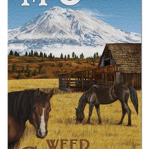 Mt. Shasta Horses And Mountain Jigsaw Puzzle Set