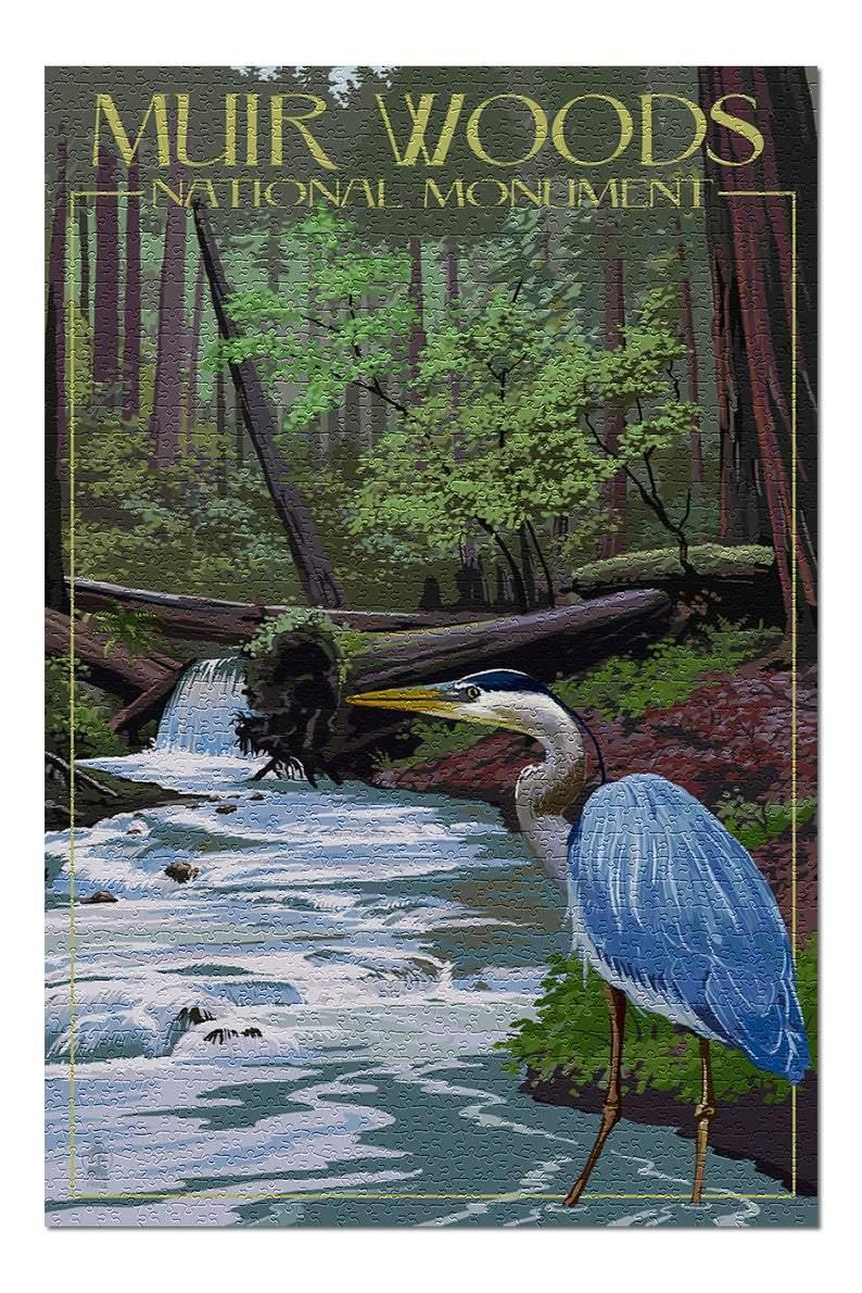 Muir Woods National Monument Blue Heron Jigsaw Puzzle Set Muir Woods National Monument Blue Heron Jigsaw Puzzle Set