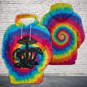 Mushroom Tie Dye 3D Printed Hoodie/Zipper Hoodie