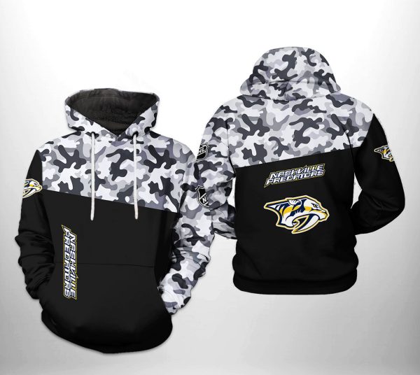 Nashville Predators NHL Camo Veteran 3D Printed Hoodie/Zipper Hoodie