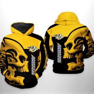 Nashville Predators NHL Skull 3D Printed Hoodie/Zipper Hoodie