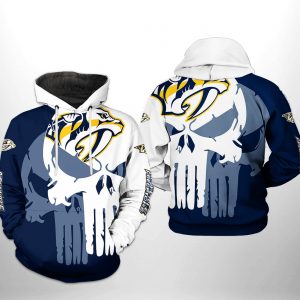 Nashville Predators NHL Team Skull 3D Printed Hoodie/Zipper Hoodie
