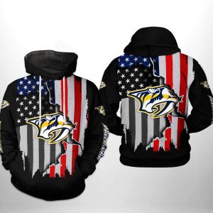 Nashville Predators NHL US FLag Team 3D Printed Hoodie/Zipper Hoodie