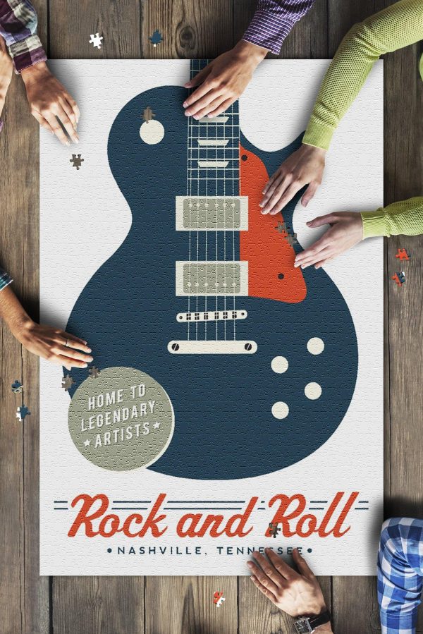 Nashville, Tennessee Rock And Roll Guitar Jigsaw Puzzle Set