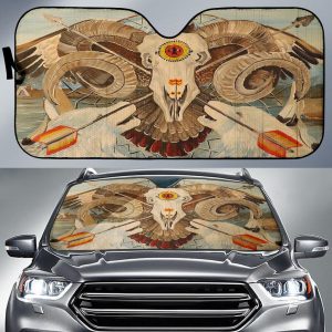 Native American Owl Bison Car Auto Sun Shade
