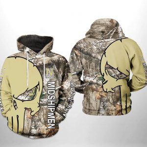 Navy Midshipmen NCAA Camo Veteran Hunting 3D Printed Hoodie/Zipper Hoodie