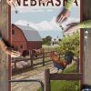 Nebraska Barnyard Scene Jigsaw Puzzle Set