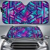 Neon Ethnic Aztec Car Auto Sun Shade