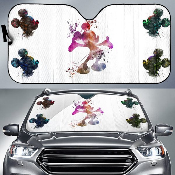 Neon Mickey Mouses Face Car Auto Sun Shade