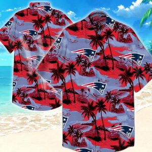 New England Patriots Coconut Tree Hawaiian Shirt Summer Button Up